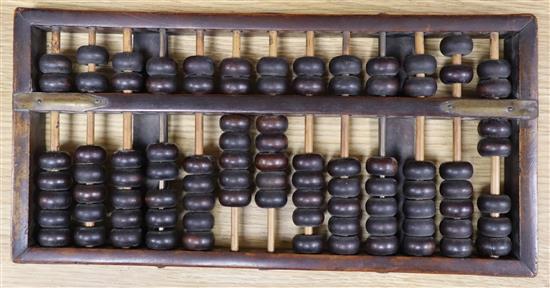 A Chinese rosewood abacus, 19th century